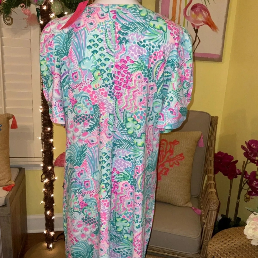 Lilly Pulitzer Hayon Short Sleeve  Dress (Banana Split) Size L - Picture 8 of 13
